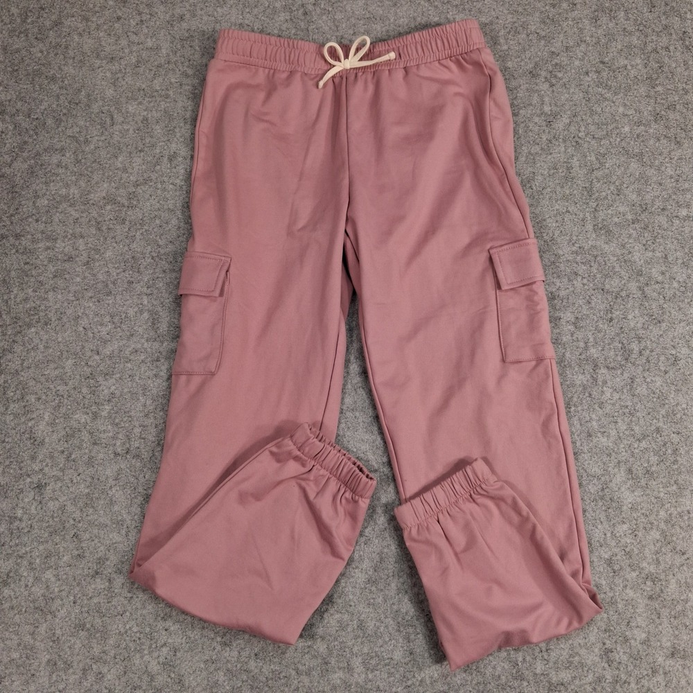 Balance Collection Cargo Joggers Girls Large‎ 14/16 Pink Drawstring Fleece Lined